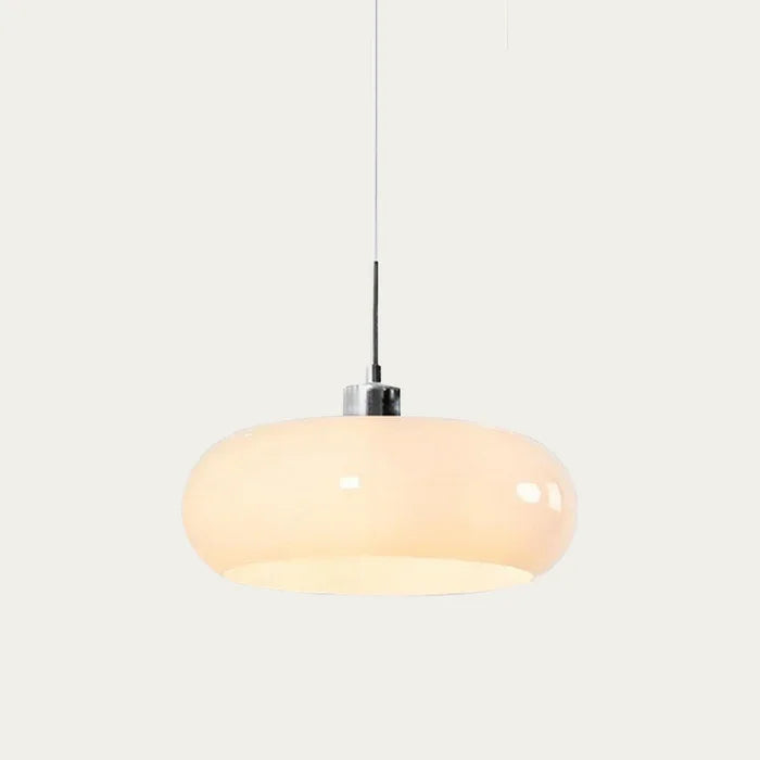 NOUVEAU RICHE Retro-Pendelleuchte – Hängelampe aus Farbigem Glas für den Esstisch & Kücheninsel, Weiss oder Orange