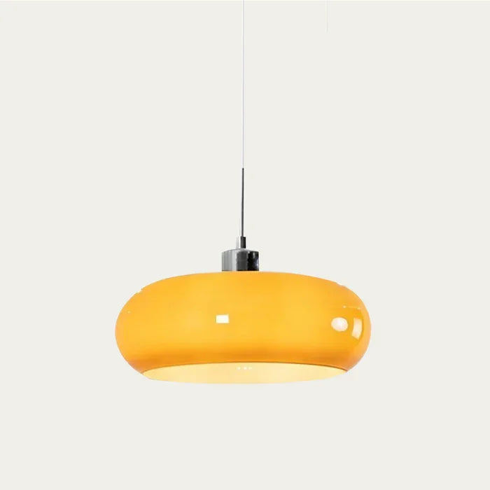 NOUVEAU RICHE Retro-Pendelleuchte – Hängelampe aus Farbigem Glas für den Esstisch & Kücheninsel, Weiss oder Orange