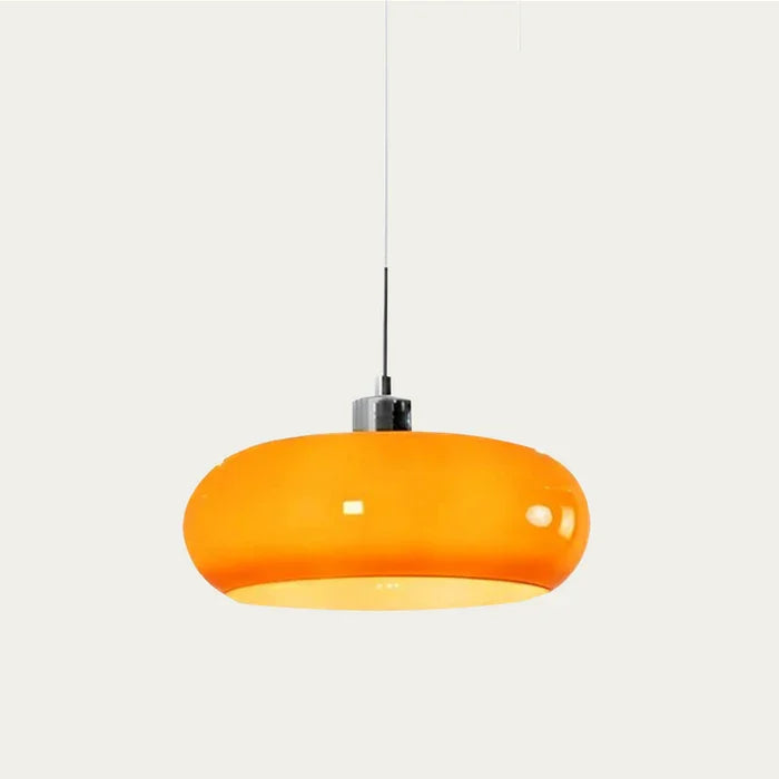 NOUVEAU RICHE Retro-Pendelleuchte – Hängelampe aus Farbigem Glas für den Esstisch & Kücheninsel, Weiss oder Orange