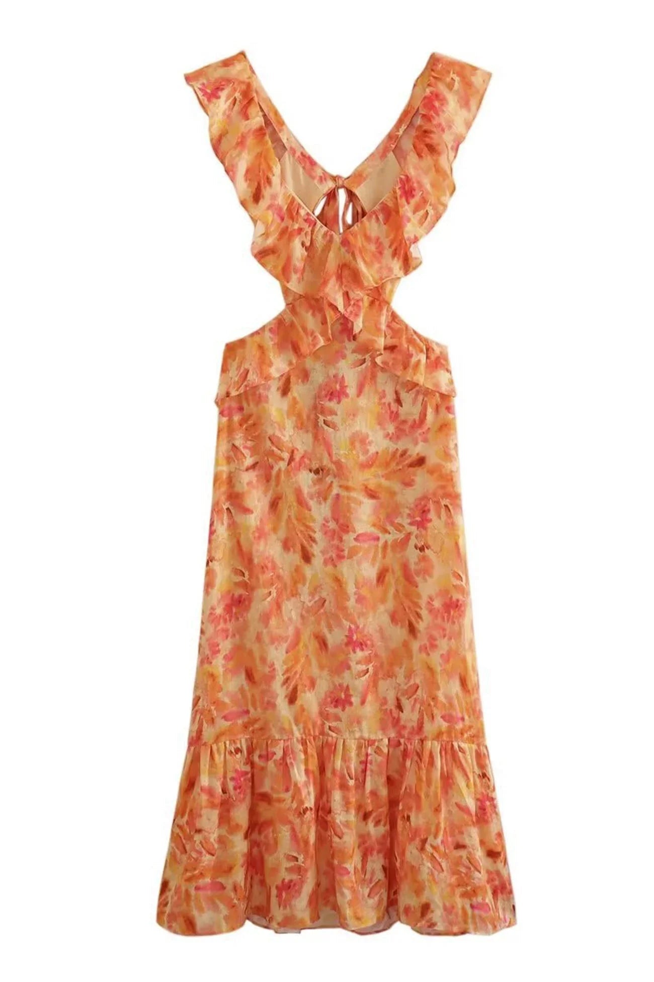 NOUVEAU RICHE Maxikleid Mit Blumenmuster Und Rüschen Für Damen Elegantes Sommerkleid Ideal Für Festliche Anlässe Und Freizeitaktivitäten