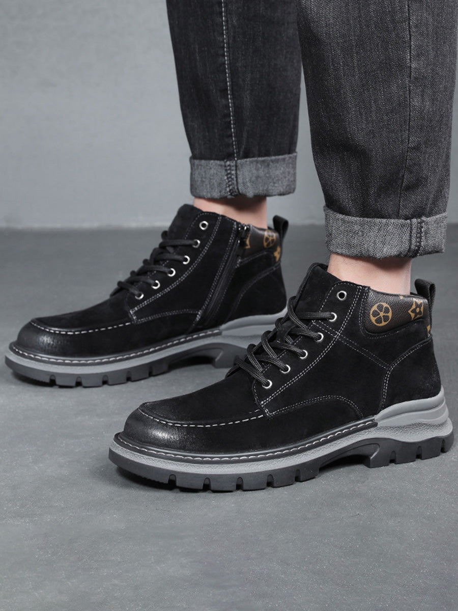 NOUVEAU RICHE Robuste Lederstiefel für Herren aus Hochwertigem Antikleder mit Gepolstertem Schaft und Verstärkten Ösen für Optimalen Tragekomfort und Knöchelhalt