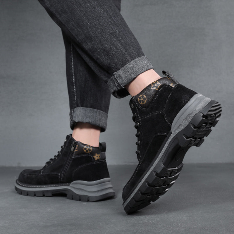 NOUVEAU RICHE Robuste Lederstiefel für Herren aus Hochwertigem Antikleder mit Gepolstertem Schaft und Verstärkten Ösen für Optimalen Tragekomfort und Knöchelhalt