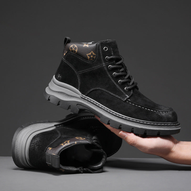 NOUVEAU RICHE Robuste Lederstiefel für Herren aus Hochwertigem Antikleder mit Gepolstertem Schaft und Verstärkten Ösen für Optimalen Tragekomfort und Knöchelhalt