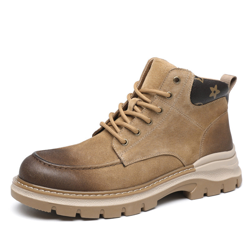 NOUVEAU RICHE Robuste Lederstiefel für Herren aus Hochwertigem Antikleder mit Gepolstertem Schaft und Verstärkten Ösen für Optimalen Tragekomfort und Knöchelhalt Braun
