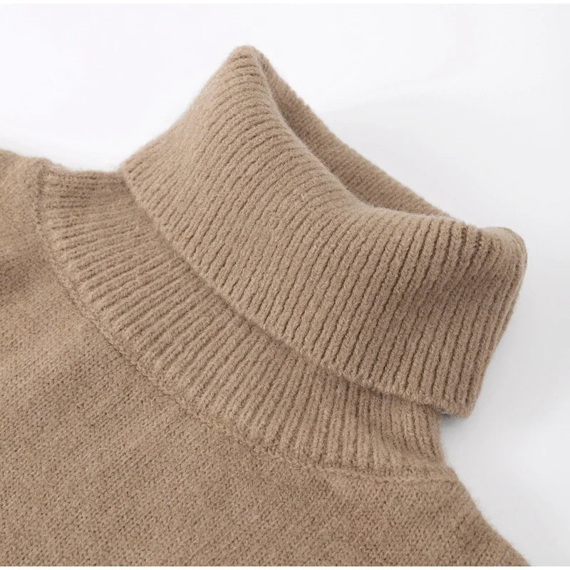 NOUVEAU RICHE Rollkragenpullover Polyester Weich Wärme Komfort Alltag