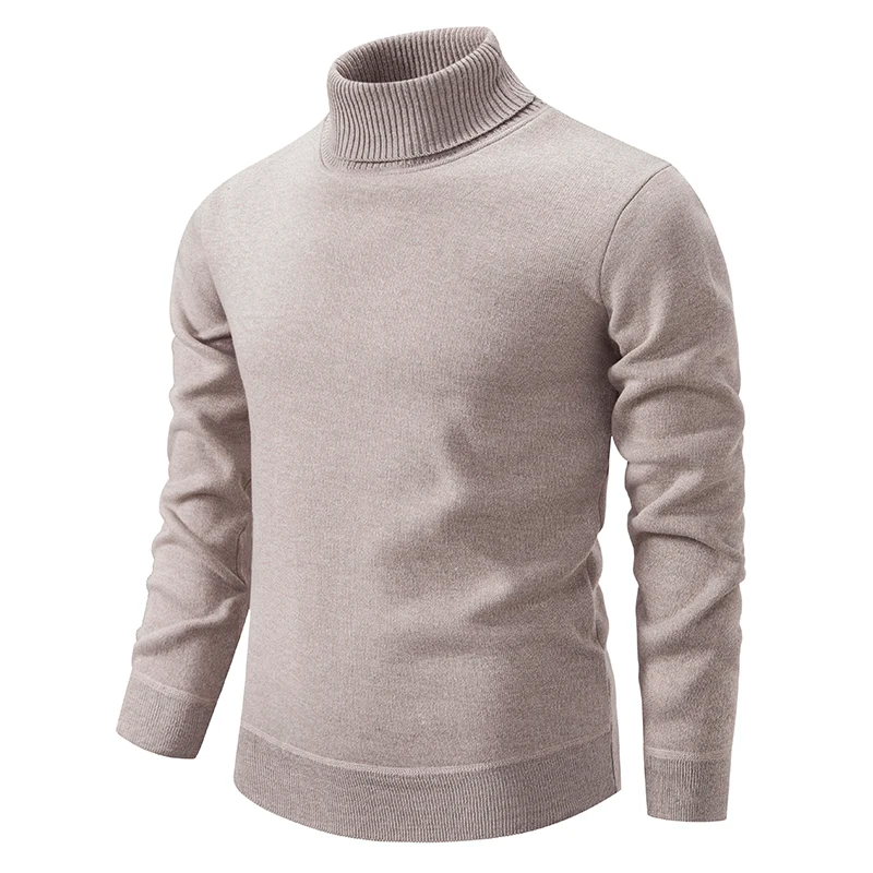 NOUVEAU RICHE Herren Rollkragenpullover Raffinierte Schicht Klare Silhouette Beige