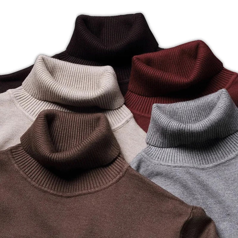 NOUVEAU RICHE Herren Rollkragenpullover Raffinierte Schicht Klare Silhouette