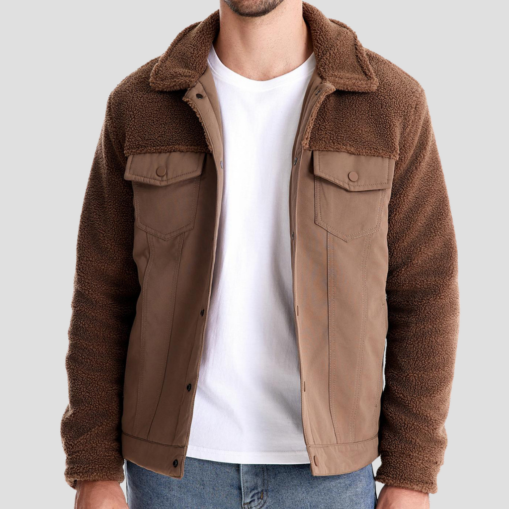 NOUVEAU RICHE Outdoorjacke Strapazierfähiges Material Sherpa Innenfutter