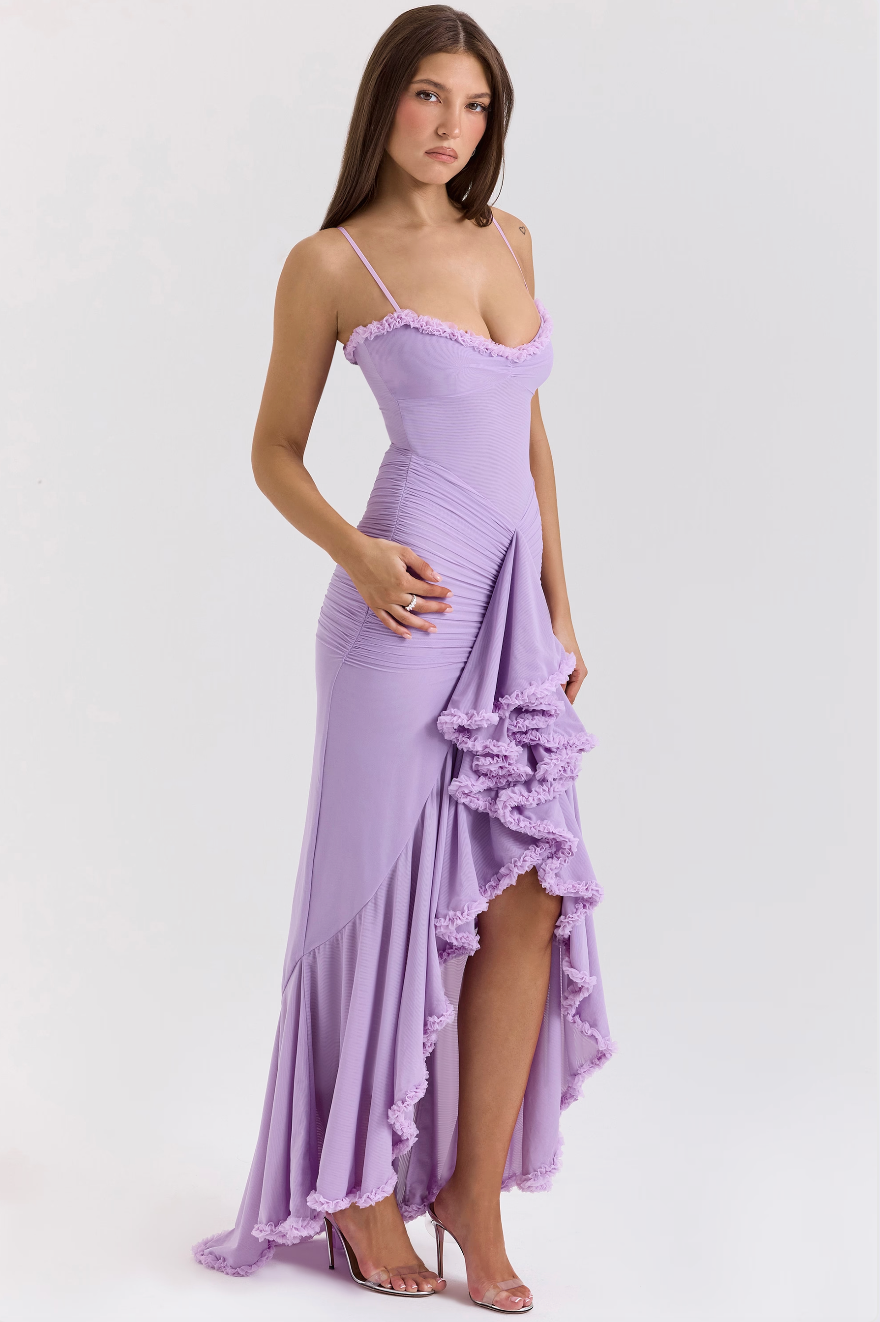 NOUVEAU RICHE Romantisches Rüschendress Mit Drapierter Silhouette