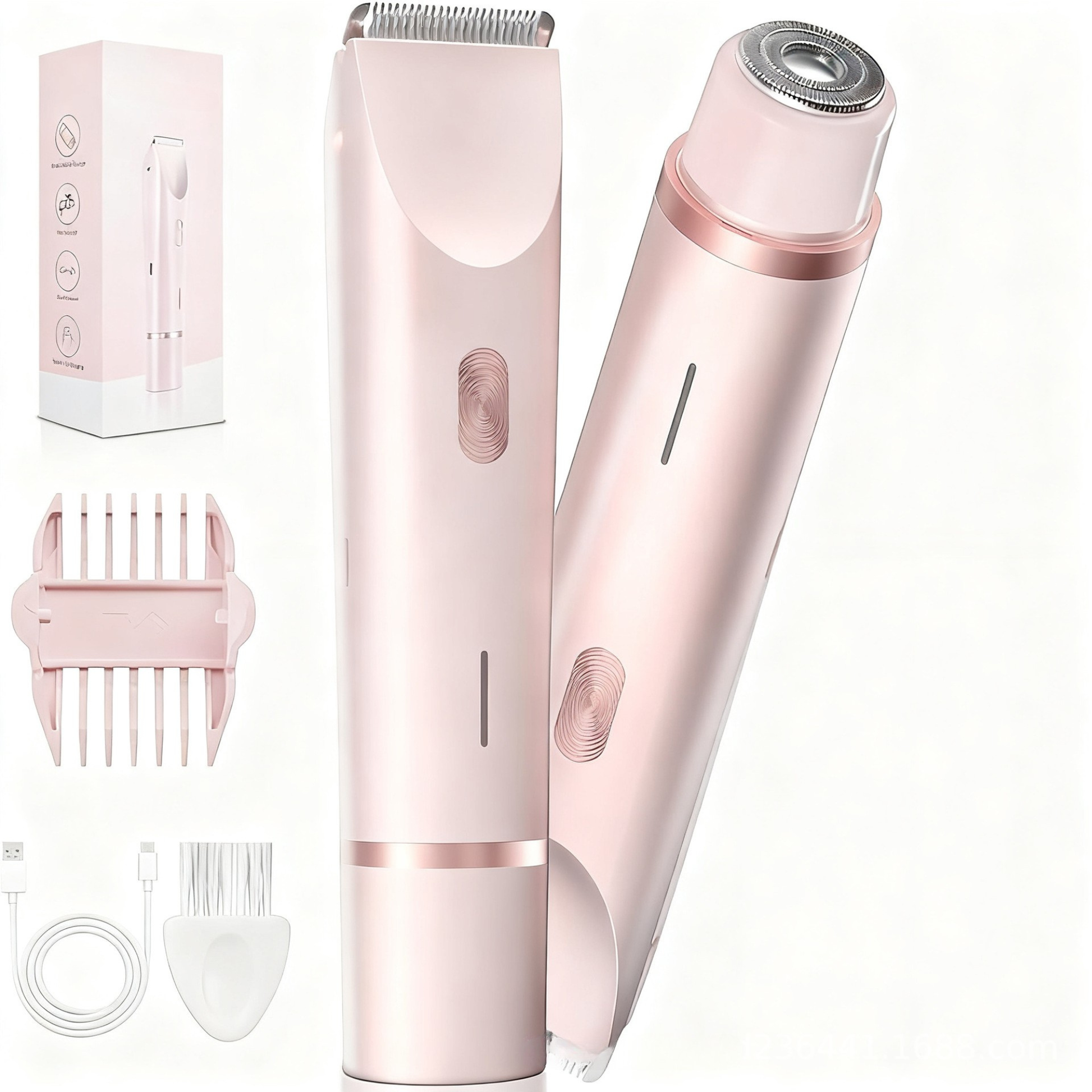 NOUVEAU RICHE Elektrischer Epilierer Schmerzarm Wiederaufladbar Led Kopf Rosa