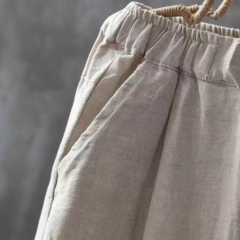 NOUVEAU RICHE Klassische Leinenhose Mit Elastischem Bund Bequem Vielseitig