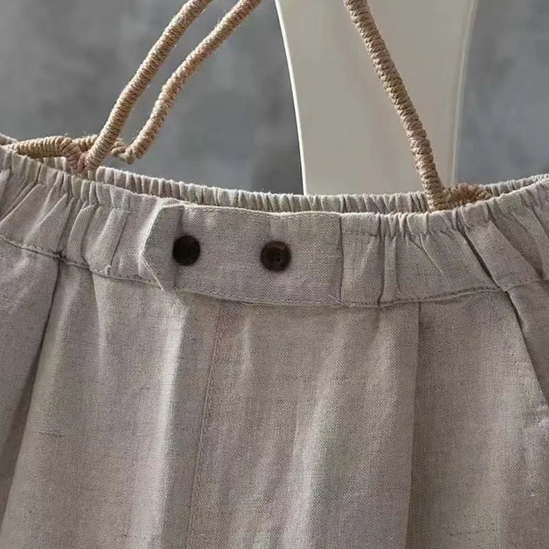 NOUVEAU RICHE Klassische Leinenhose Mit Elastischem Bund Bequem Vielseitig