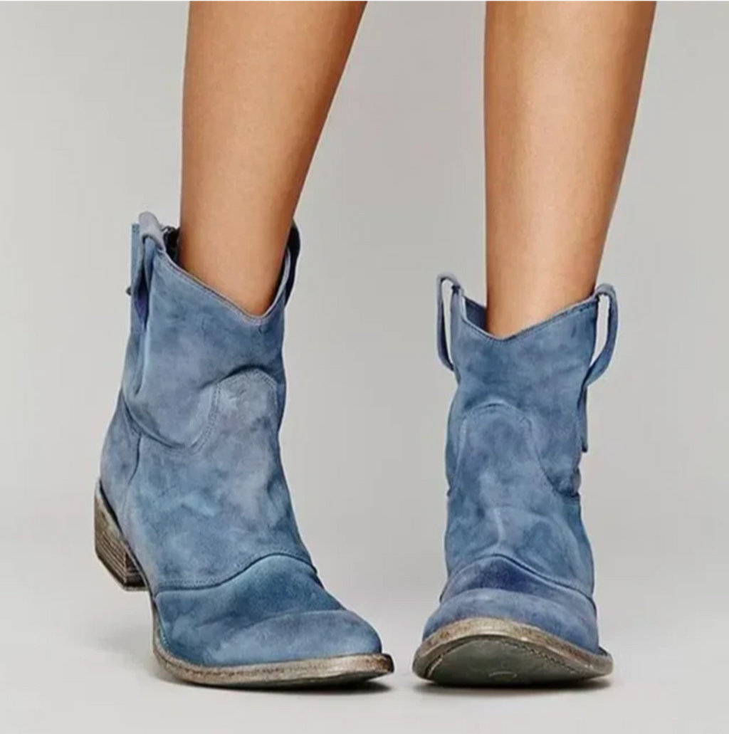 NOUVEAU RICHE Elegante Wildleder-Westernstiefel für einen stilvollen Look Blau
