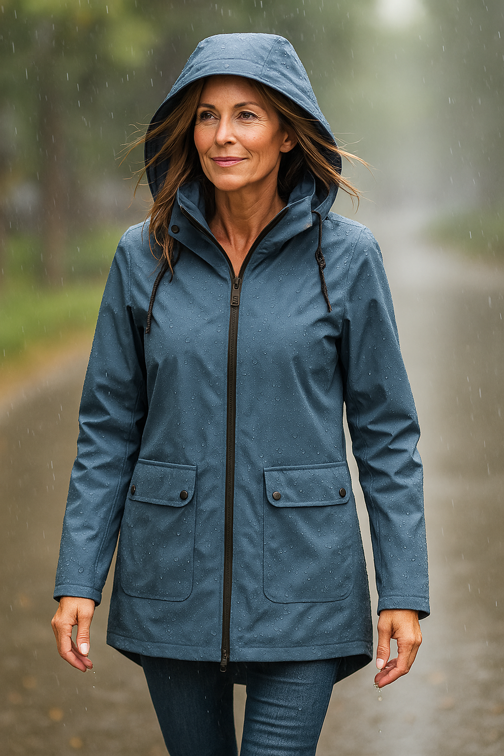 NOUVEAU RICHE Frauen Wasserdichte Jacke Schlankes Design Trocken Stilvoll