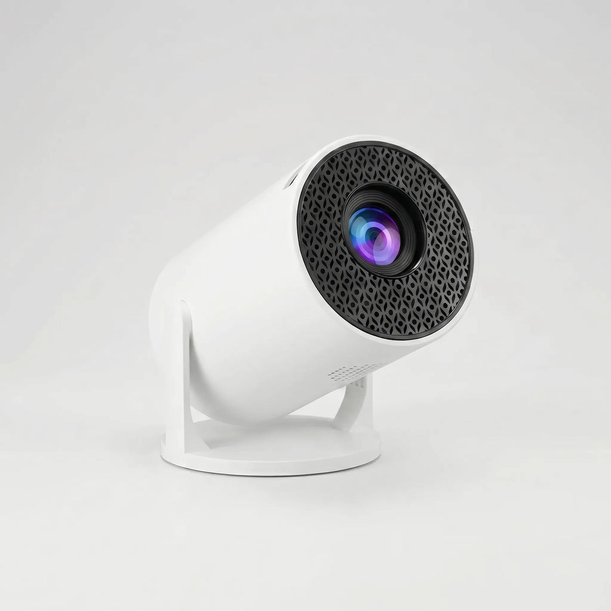 NOUVEAU RICHE Drehbarer Smart-Projektor mit Android 11 – Mini-Beamer 180° schwenkbar für Wand & Decke, Wi-Fi 6, Bluetooth 5.0, HDMI