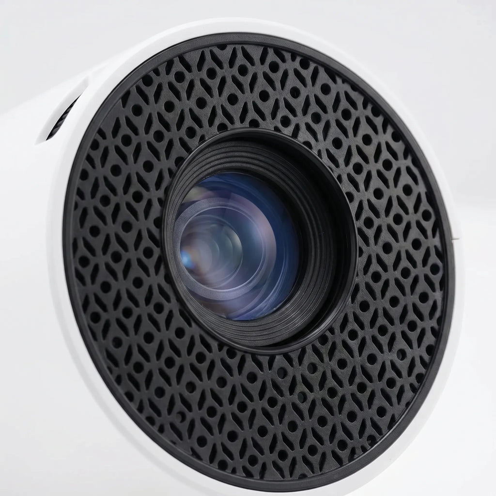 NOUVEAU RICHE Drehbarer Smart-Projektor mit Android 11 – Mini-Beamer 180° schwenkbar für Wand & Decke, Wi-Fi 6, Bluetooth 5.0, HDMI