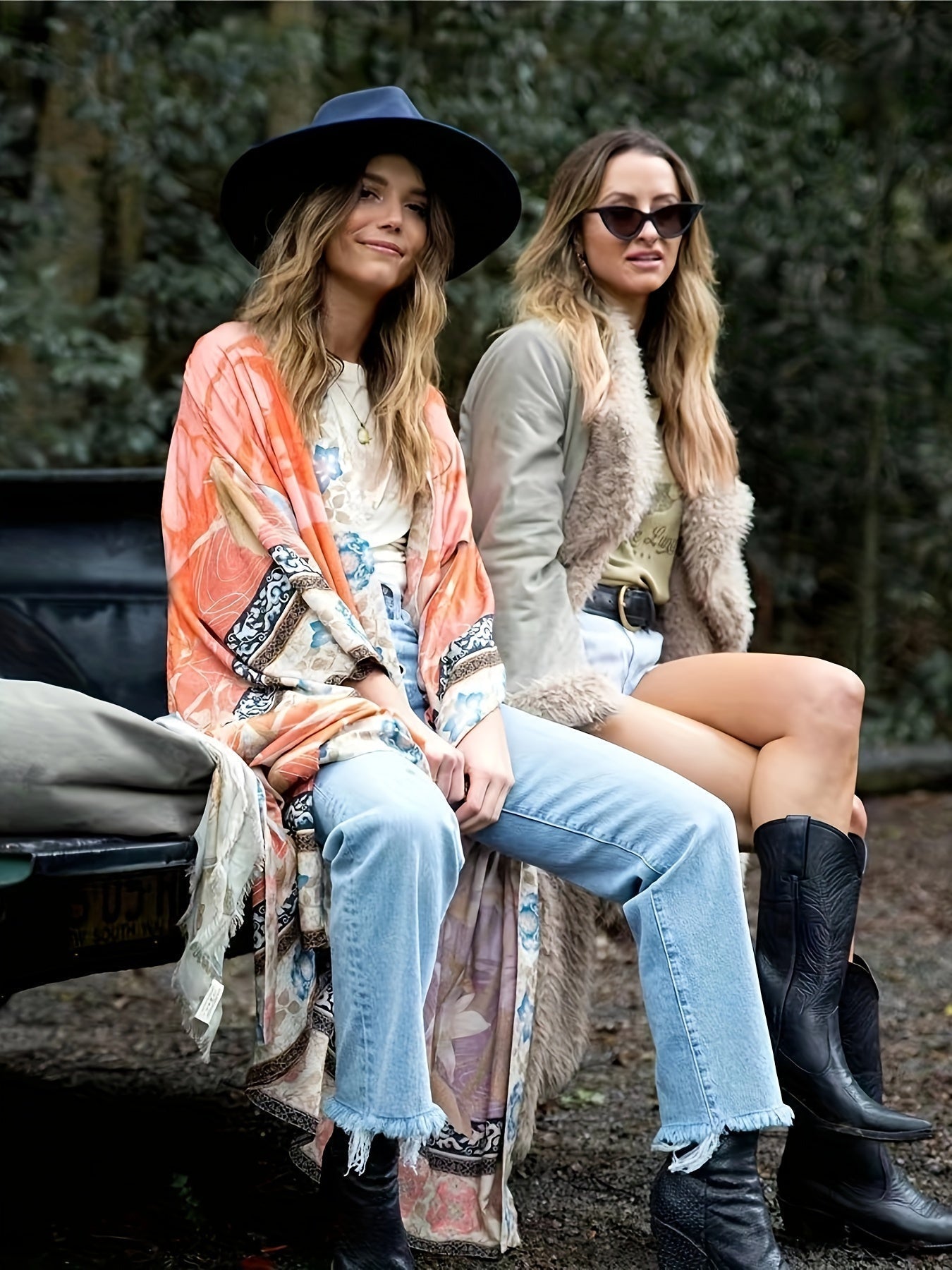NOUVEAU RICHE Roter Blumenkimono Mit Fledermausärmeln Für Damen Luxuriös