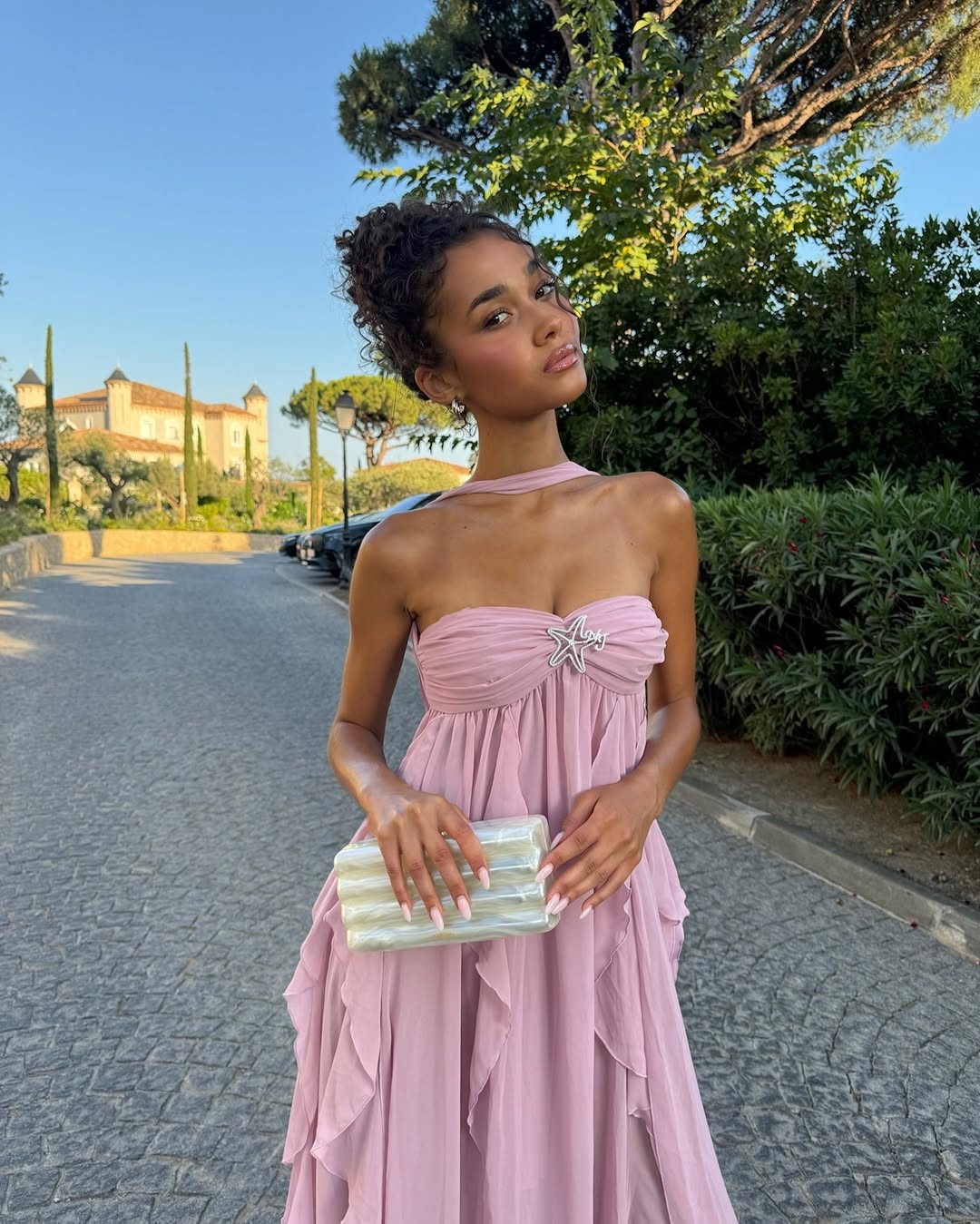 NOUVEAU RICHE Rüschenträgerloses Maxikleid Mit Fließender Silhouette