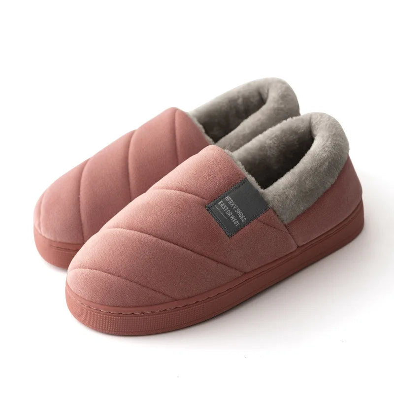 NOUVEAU RICHE Damen Und Herren Kuschelige Winterhausschuhe Bequem Rot