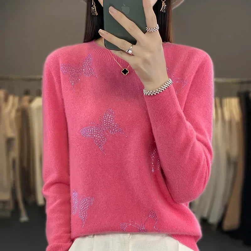 Pamelo | Damen Pullover | Schmetterlings-Verzierungsdetail