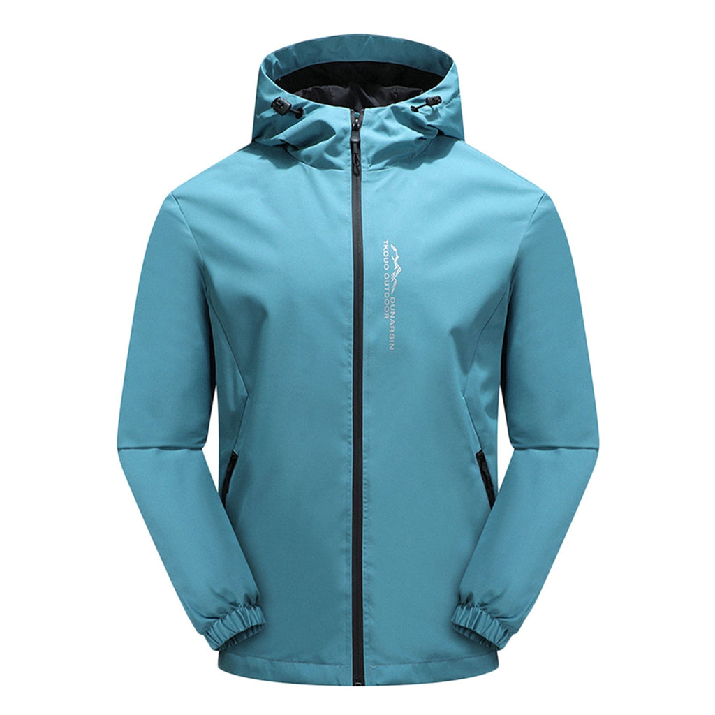 NOUVEAU RICHE Herren Regenjacke – Wasserdichte Langarm Jacke mit Kapuze und Stilvoller Farbgebung Blau