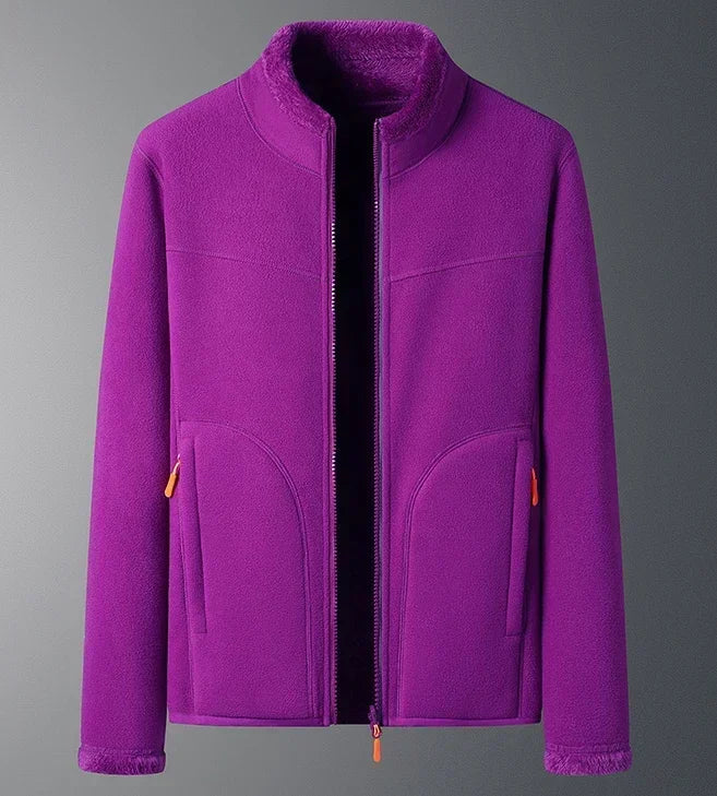 NOUVEAU RICHE Damen Skijacke – Winterjacke mit Durchgehendem Reißverschluss Dunkelviolett