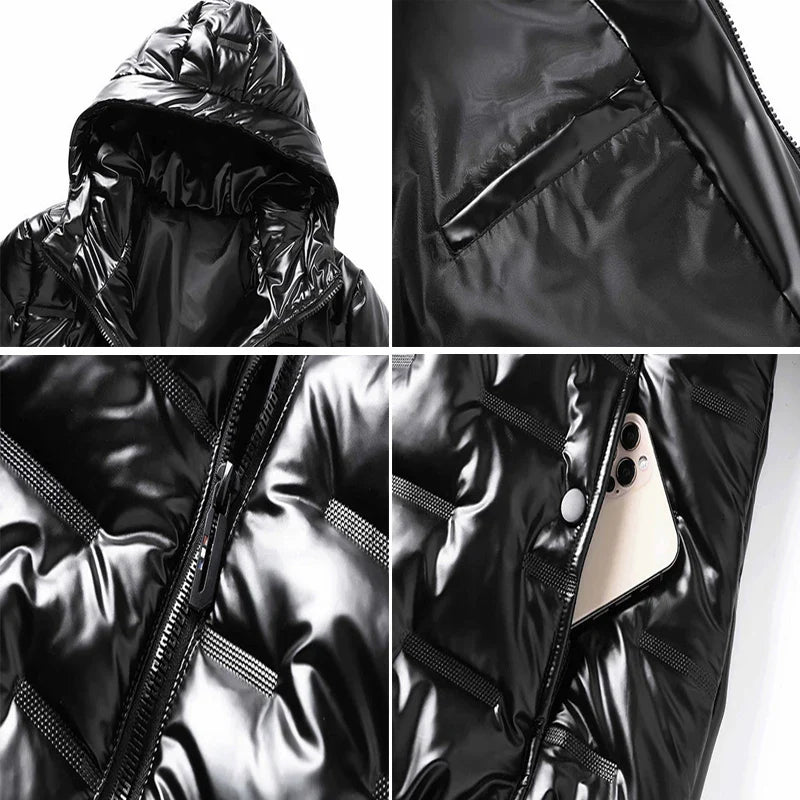 NOUVEAU RICHE Herren Skijacke Langarm Klares Design Für Kalte Tage