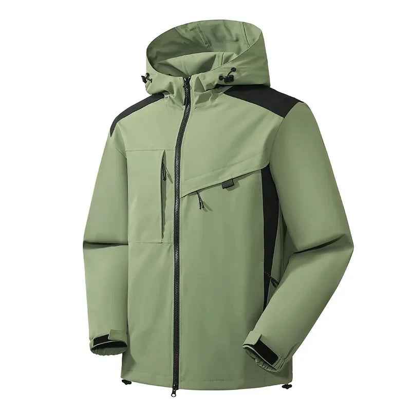 NOUVEAU RICHE Herren Skijacke Mit Kapuze Lässig Winter Sportlich Graugrün