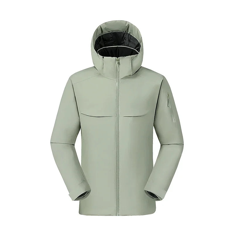 NOUVEAU RICHE Herren Regenjacke – Lässige Wasserdichte Jacke mit Kapuze und Modernem Design Hellgrün