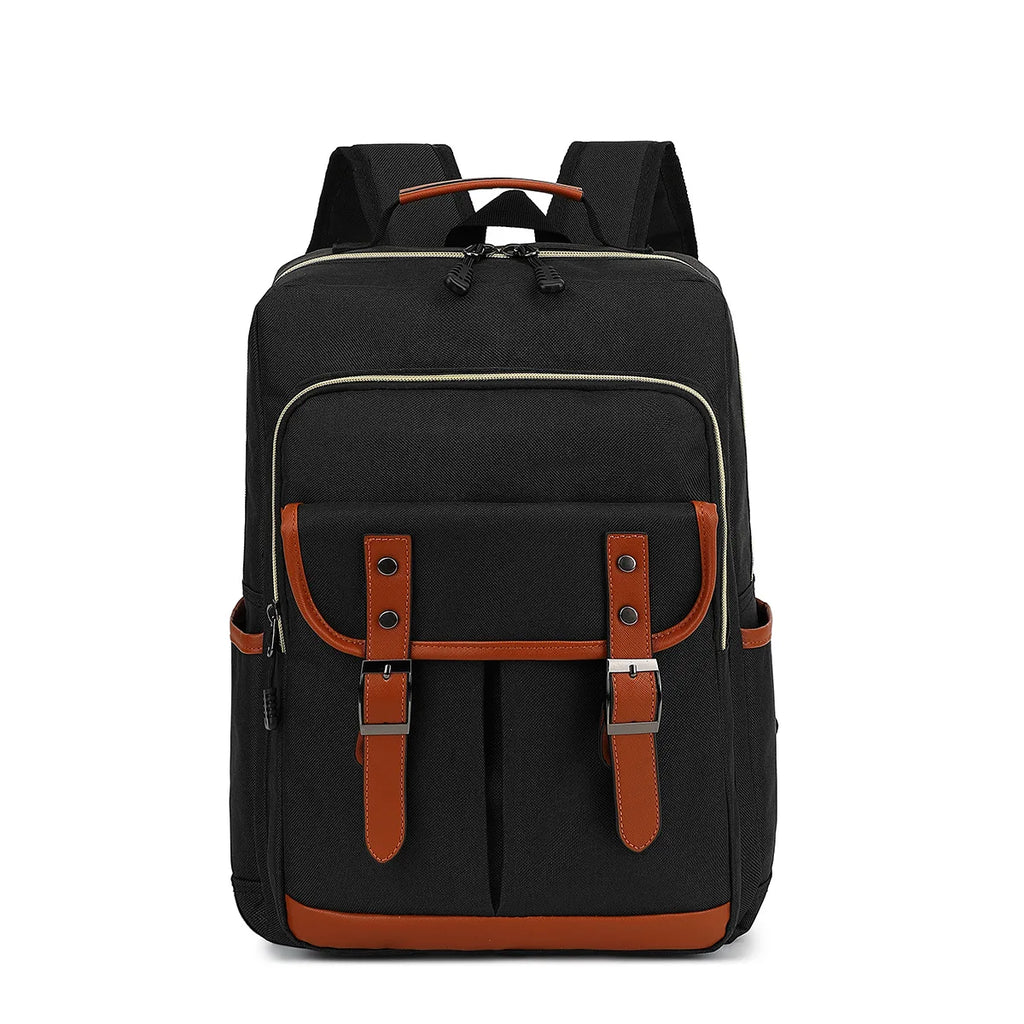 NOUVEAU RICHE Unisex Vintage Wasserdichter Rucksack Groß Für Reisen - Backpack Schwarz
