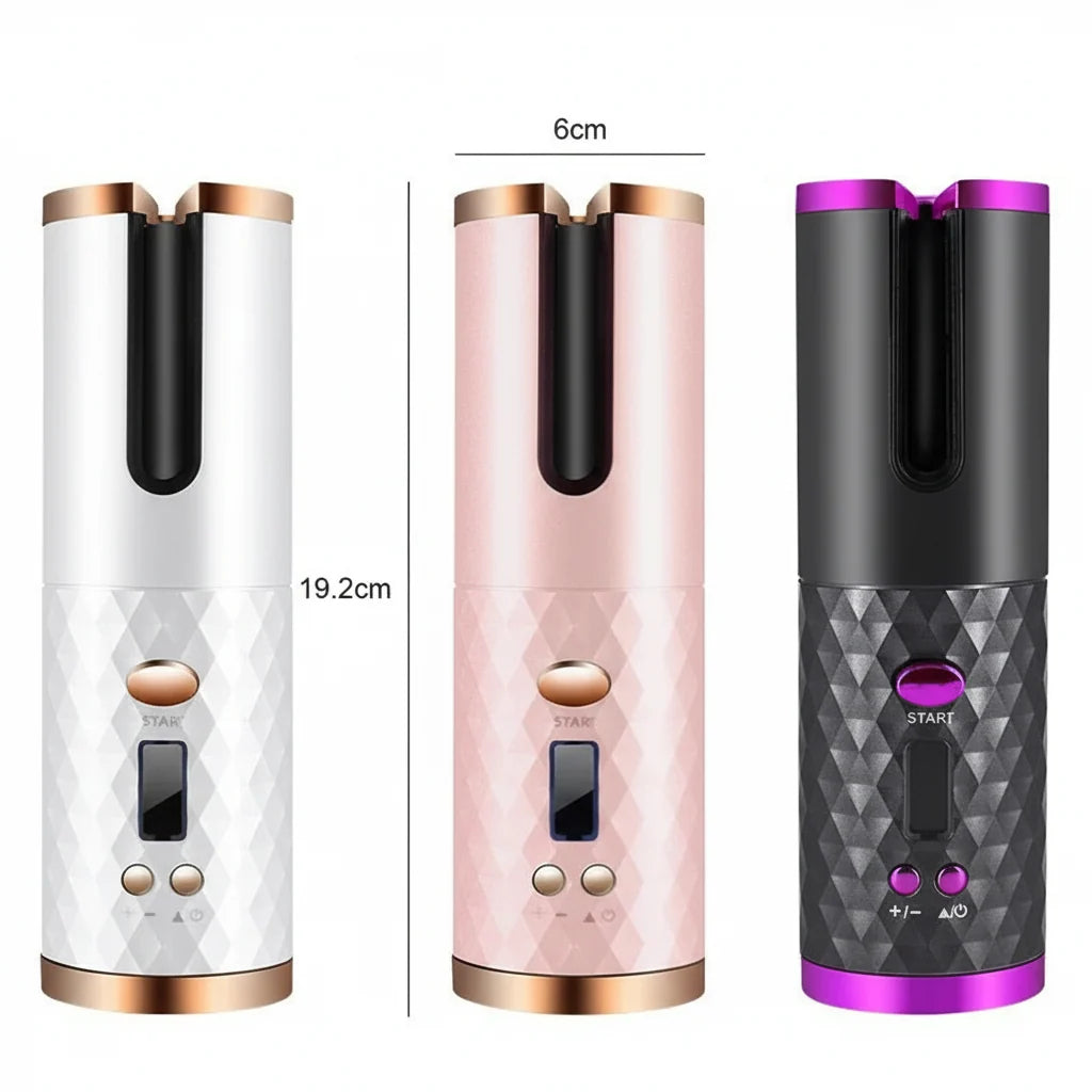 NOUVEAU RICHE Kabelloser Automatischer Lockenstab – Akku-Lockenstab mit Keramik, 60 Min. Laufzeit, USB-Aufladung, reisetauglich, 3 Farben
