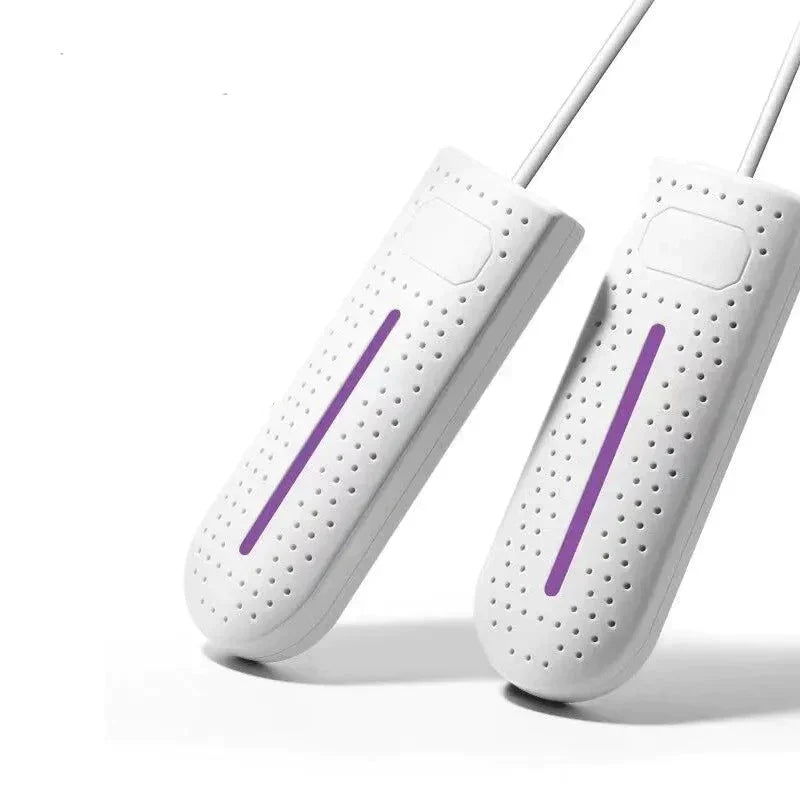 NOUVEAU RICHE Tragbarer Schuhtrockner mit UV-Licht – Elektrischer Stiefeltrockner bis 65 °C, Stecker oder USB, 12W, 3 Farben Weiss Stecker