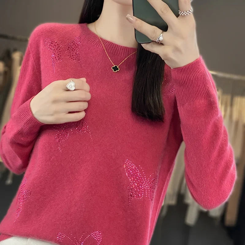 Pamelo | Damen Pullover | Schmetterlings-Verzierungsdetail