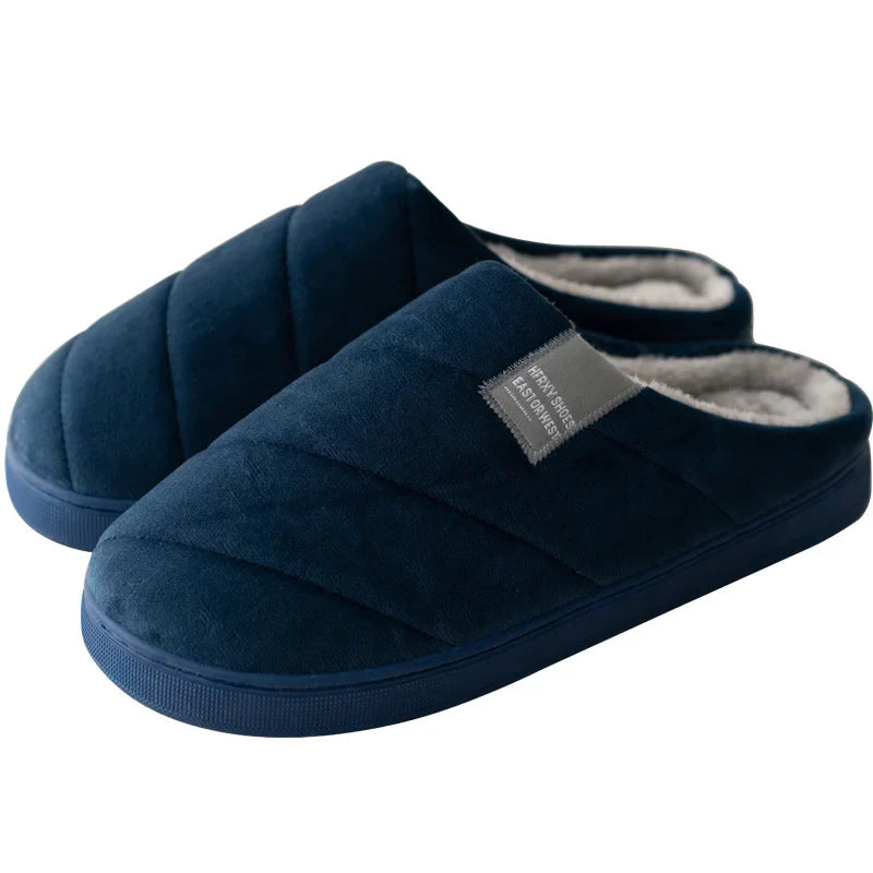 NOUVEAU RICHE Warme Unisex Drinnen Hausschuhe Schlupf Wohlfühlkomfort Marineblau