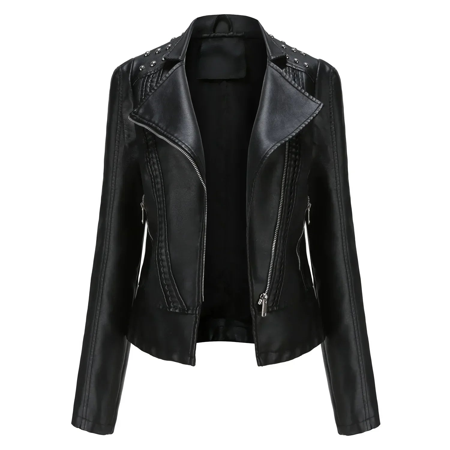 NOUVEAU RICHE Damen Langarmjacke Vintage Schwarz Gewebe Atmungsaktiv Schwarz