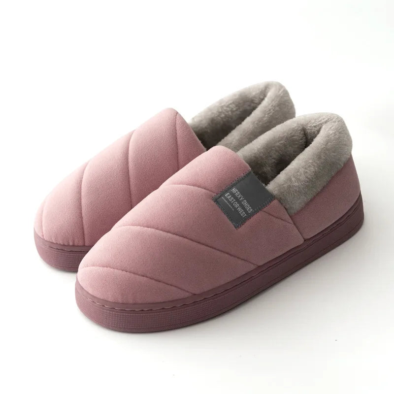 NOUVEAU RICHE Damen Und Herren Kuschelige Winterhausschuhe Bequem Fuchsie