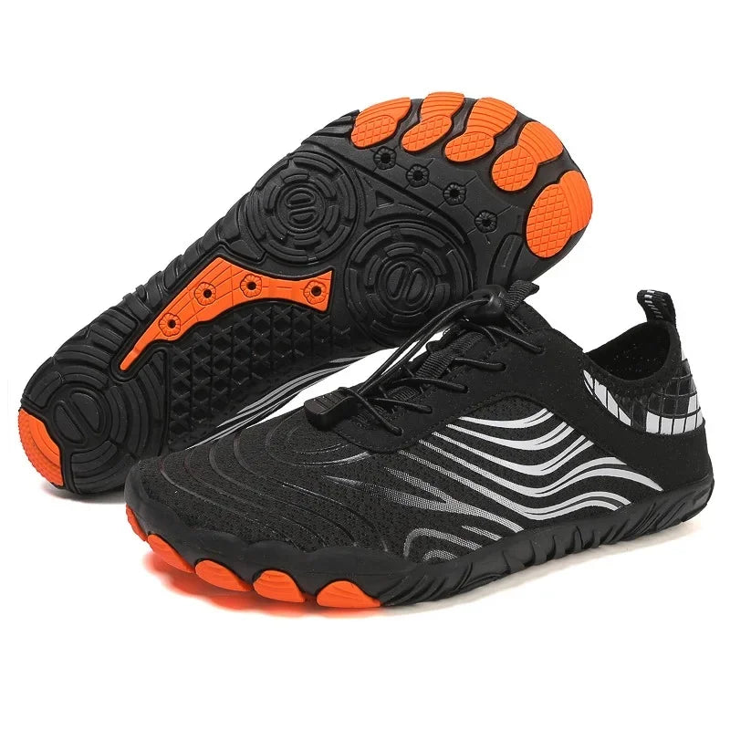 NOUVEAU RICHE Unisex Wasserdicht Barfußschuhe Wander Ideal Für Wanderungen Schwarz
