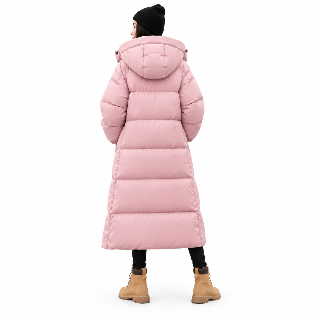 NOUVEAU RICHE Parsha | Damen Oversized Langer Kapuzen Winter Puffer Mantel
