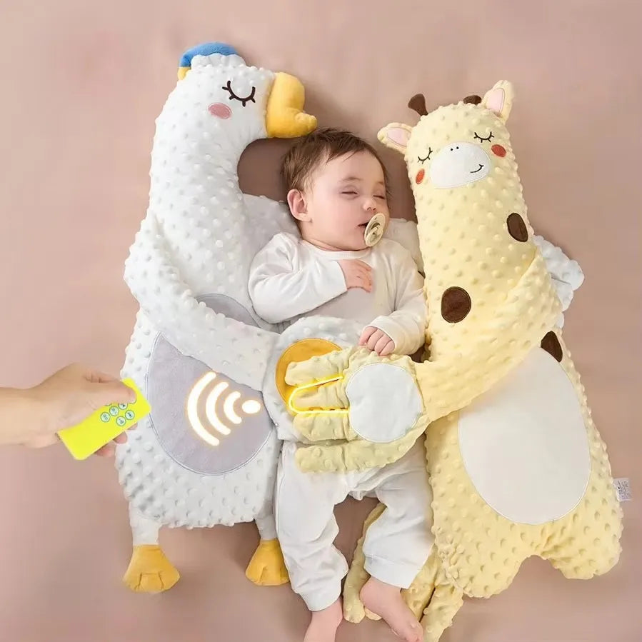NOUVEAU RICHE Baby-Beruhigungskissen mit Fernbedienung - Elektrische Neugeborenen-Schlafpuppe & Rhythmische Klopfhand