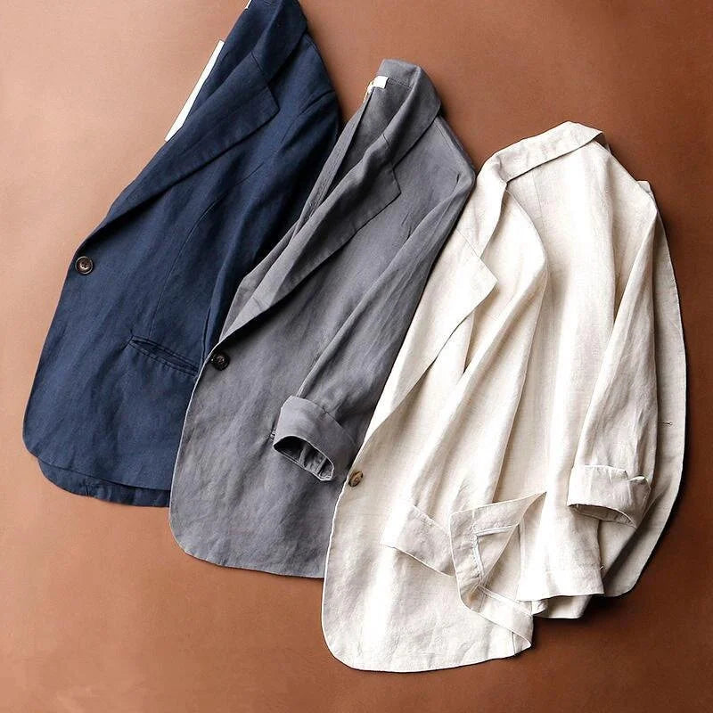 NOUVEAU RICHE Leinen Blazer Weiche Leichte Sommerjacke