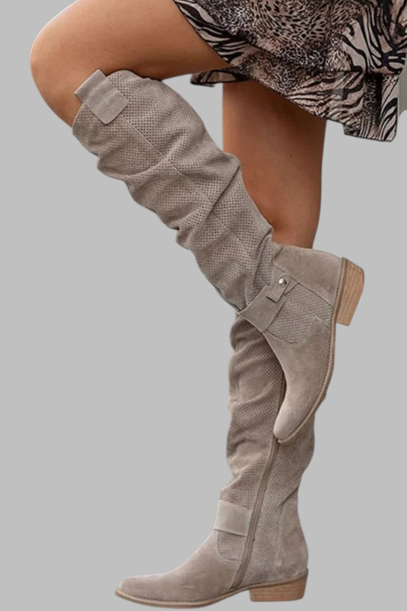 Bersh | Kniehohe Stiefel für Damen | Weicher Schaft mit Blockabsatz