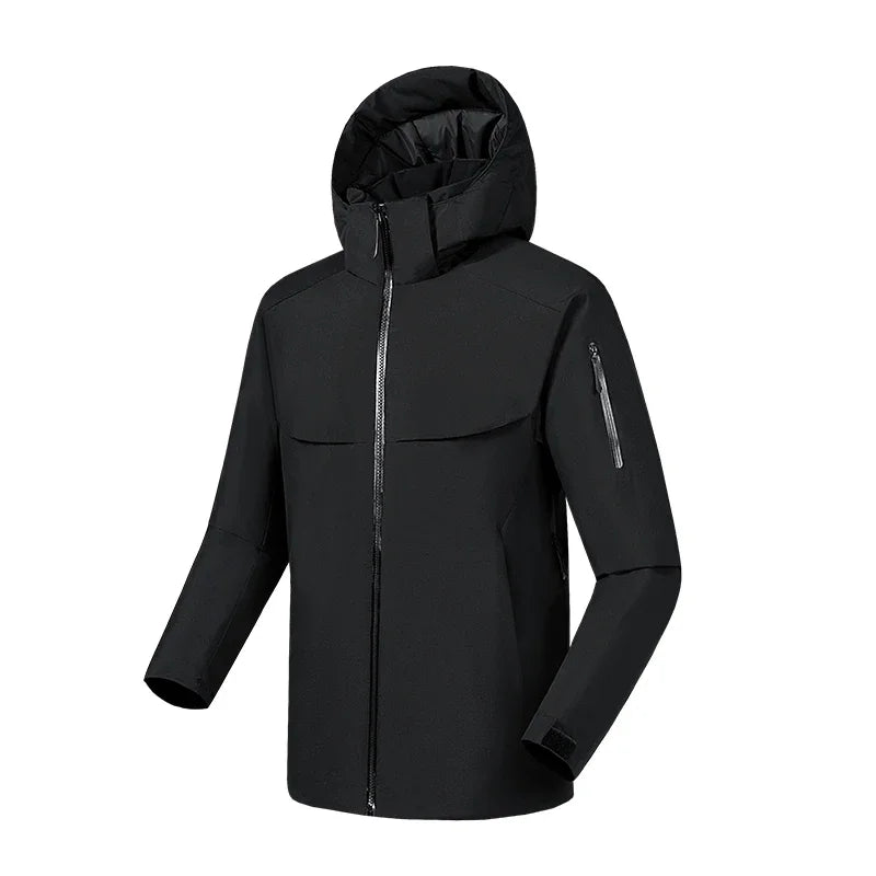 NOUVEAU RICHE Herren Regenjacke – Lässige Wasserdichte Jacke mit Kapuze und Modernem Design