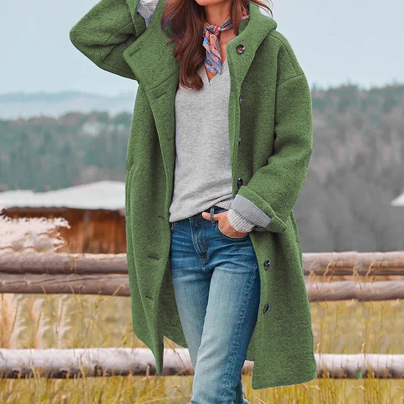 NOUVEAU RICHE Eleganter, warmer Wintermantel für Damen mit modischem Schnitt und hochwertiger Isolierung für kalte Tage Grün