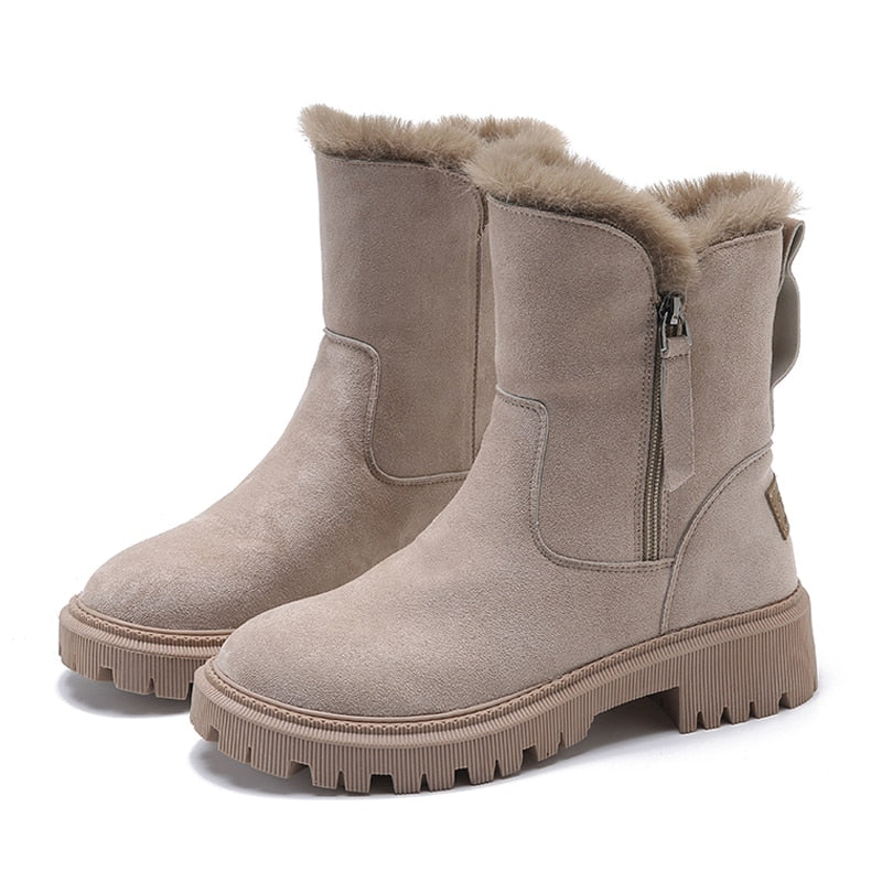 NOUVEAU RICHE Knöchel-Schneestiefel Schwarz Innenfutter Winterlook Trendig