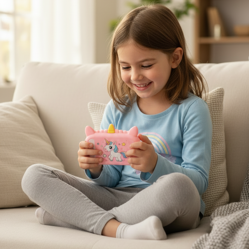 Kinder-Smartphone-Spielzeug mit Doppelkamera - Touchscreen Einhorn MP3-Musikplayer für 3-8 Jahre