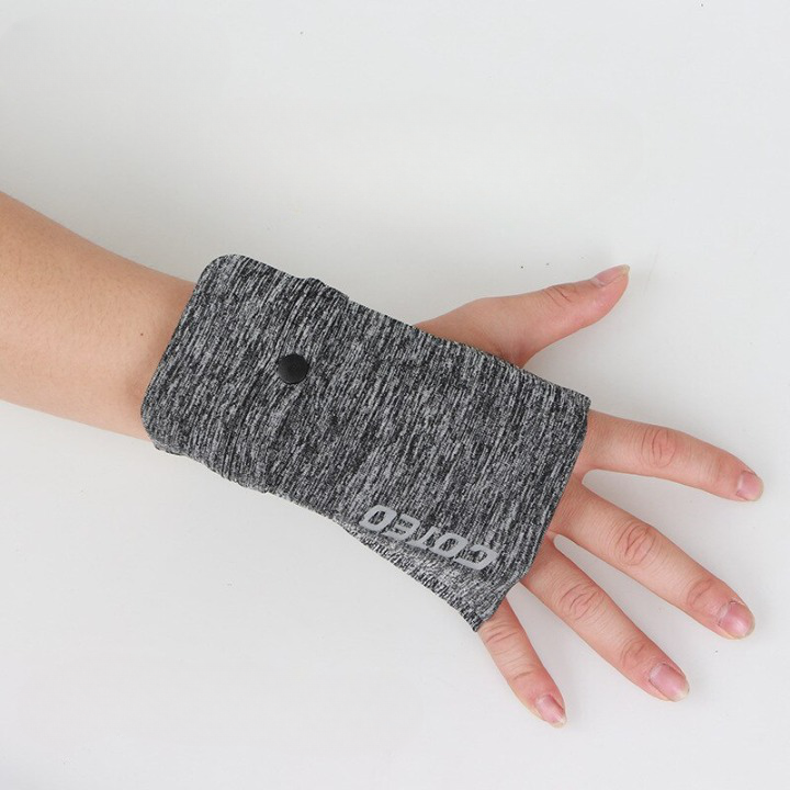 NOUVEAU RICHE RunBand – Lauf-Handyhalter, Handgelenk- & Armband Handytasche zum Joggen, Velofahren & Training, für alle Smartphones Grau Rechts