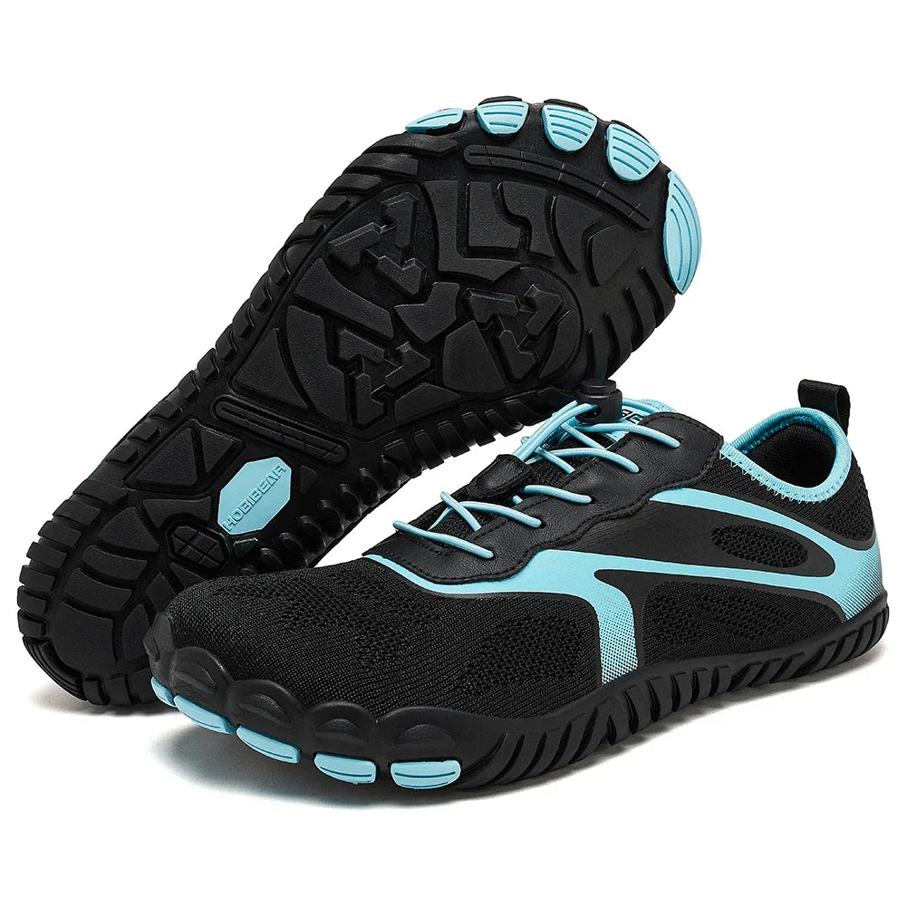 NOUVEAU RICHE Unisex Barfußschuhe Wasserdichte Rutschfeste Außensohle Schwarz Blau