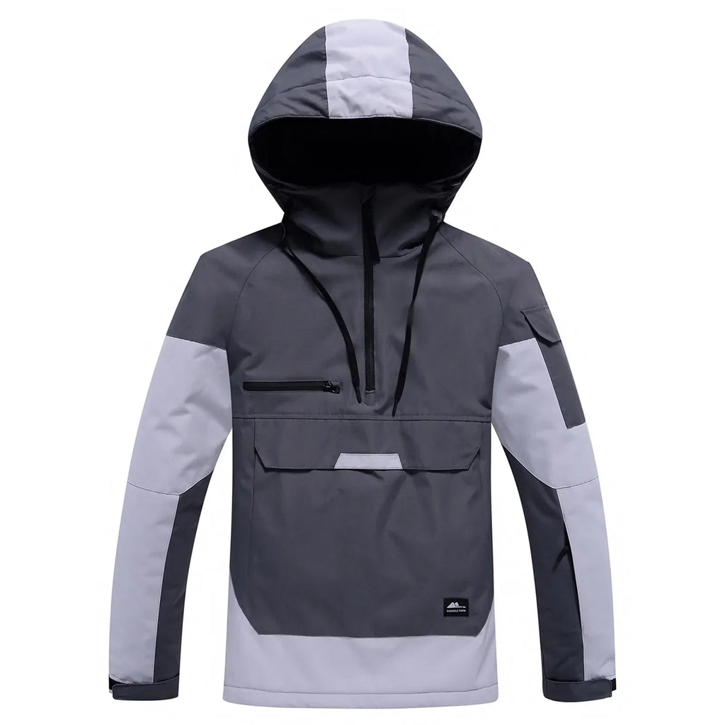 NOUVEAU RICHE Unisex Skijacke – Winter Kapuzenjacke mit Vielseitigem Schutz Grau