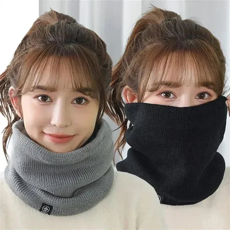 NOUVEAU RICHE Gestrickter Nackenwärmer Sportschal für Damen & Herren – Dicker Thermo-Winter-Schlauchschal & Gesichtsschutz für Laufen, Skifahren, Wandern & Kälte
