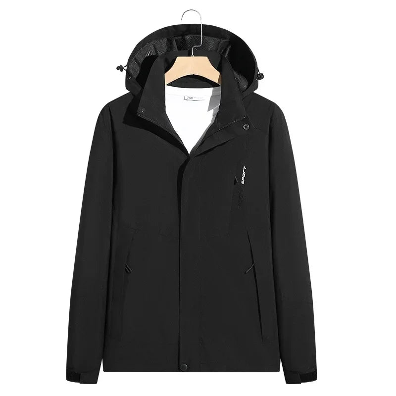 NOUVEAU RICHE Unisex-Skijacke Sportlicher Look Outdoor-Aktivitäten Wandern Schwarz